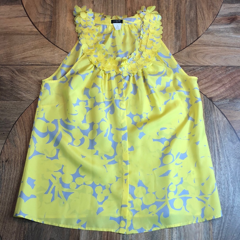 J Crew 100% silk with Silk Paillette neckline. Med